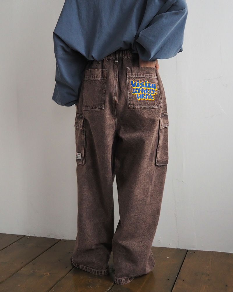 VISION STREET WEAR ヴィジョンストリートウェア ロゴデニムカーゴパンツ