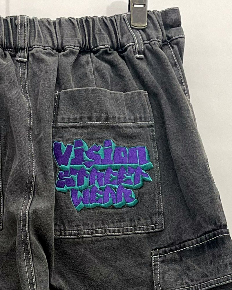 VISION STREET WEAR ヴィジョンストリートウェア ロゴデニムカーゴパンツ