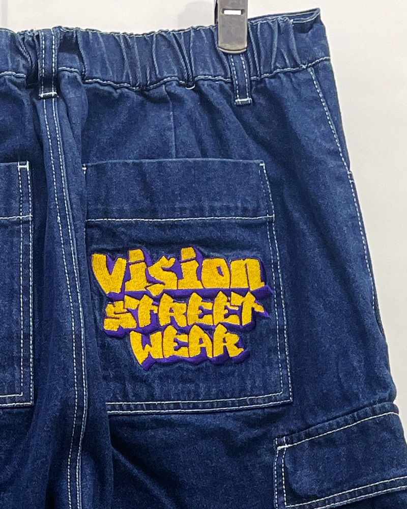 VISION STREET WEAR ヴィジョンストリートウェア ロゴデニムカーゴパンツ