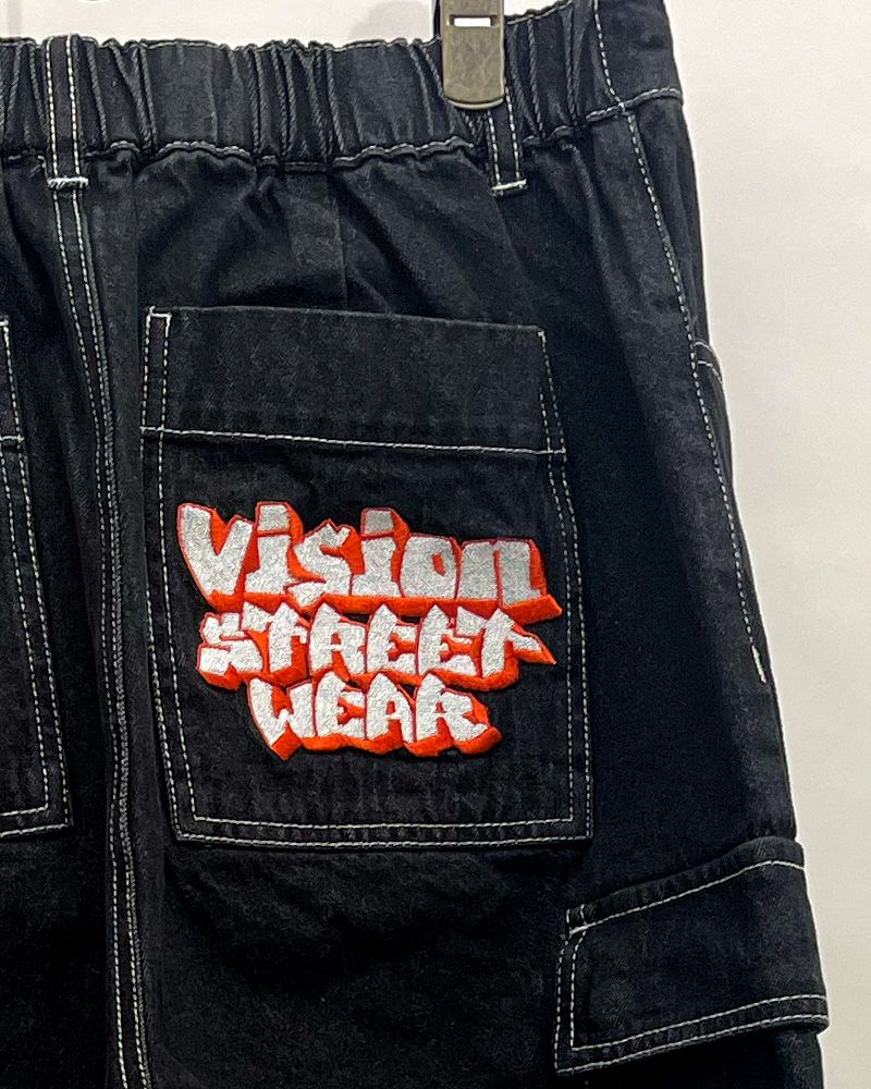VISION STREET WEAR ヴィジョンストリートウェア ロゴデニムカーゴパンツ