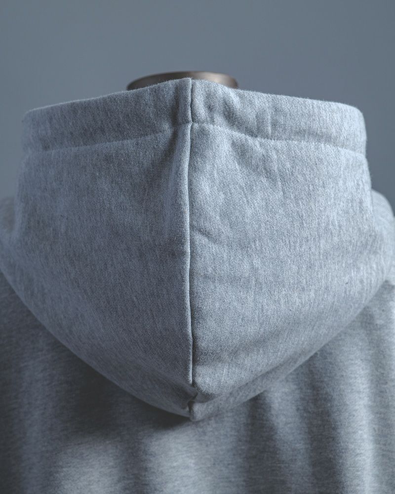 Pokke++ クルーネックスウェット フード取り外し 2WAY仕様 ドローコード付き ゆったりシルエット 裏毛素材