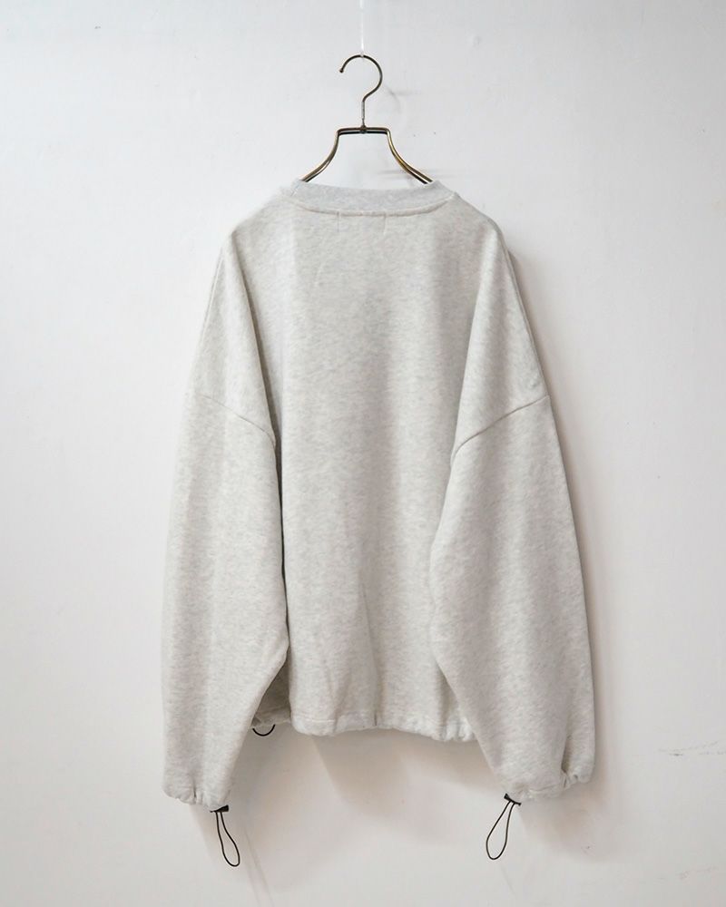 Pokke++ クルーネックスウェット フード取り外し 2WAY仕様 ドローコード付き ゆったりシルエット 裏毛素材
