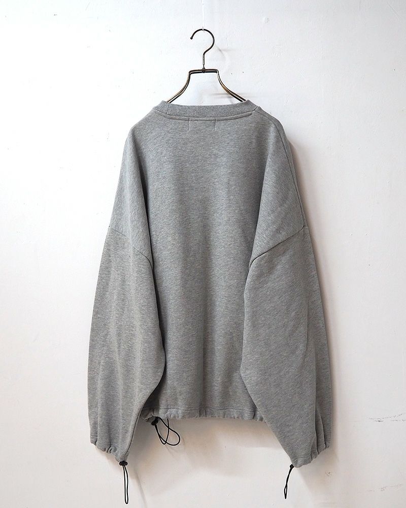 Pokke++ クルーネックスウェット フード取り外し 2WAY仕様 ドローコード付き ゆったりシルエット 裏毛素材