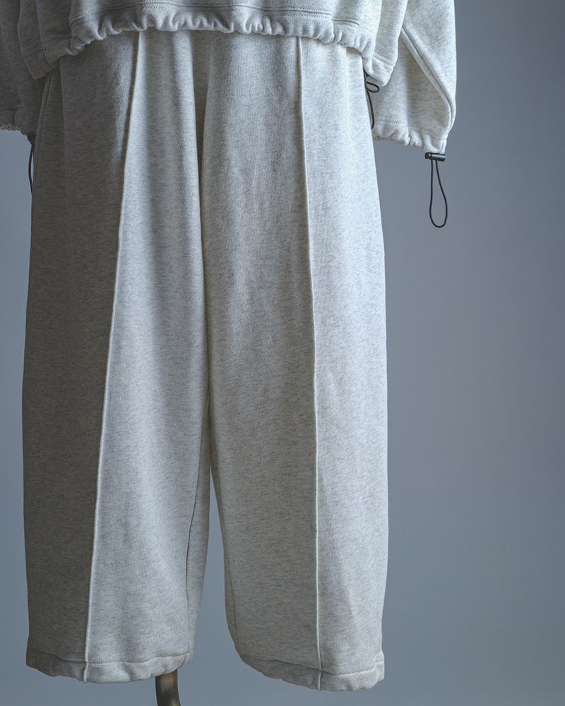 Pokke++ スウェットタックバギーパンツ ドローコード付き ゆったりシルエット セットアップ対応 裏毛素材