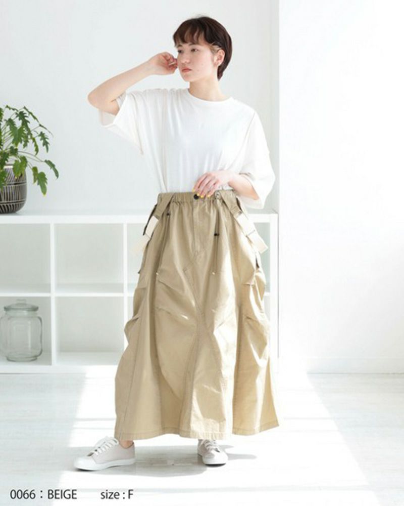 サス付きサーキュラーミリタリースカート レディース ボリュームスカート オールシーズン対応