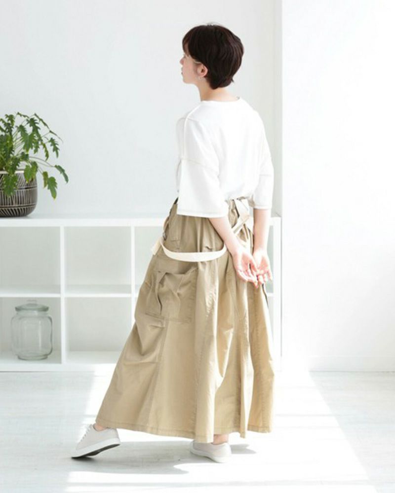 サス付きサーキュラーミリタリースカート レディース ボリュームスカート オールシーズン対応
