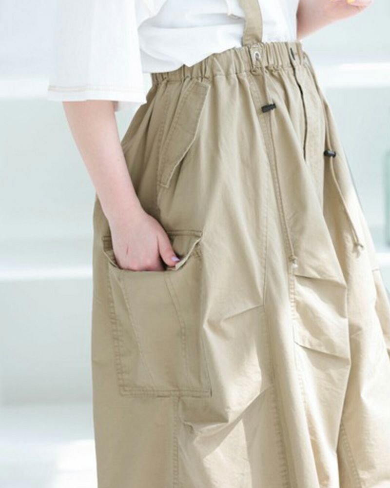 サス付きサーキュラーミリタリースカート レディース ボリュームスカート オールシーズン対応