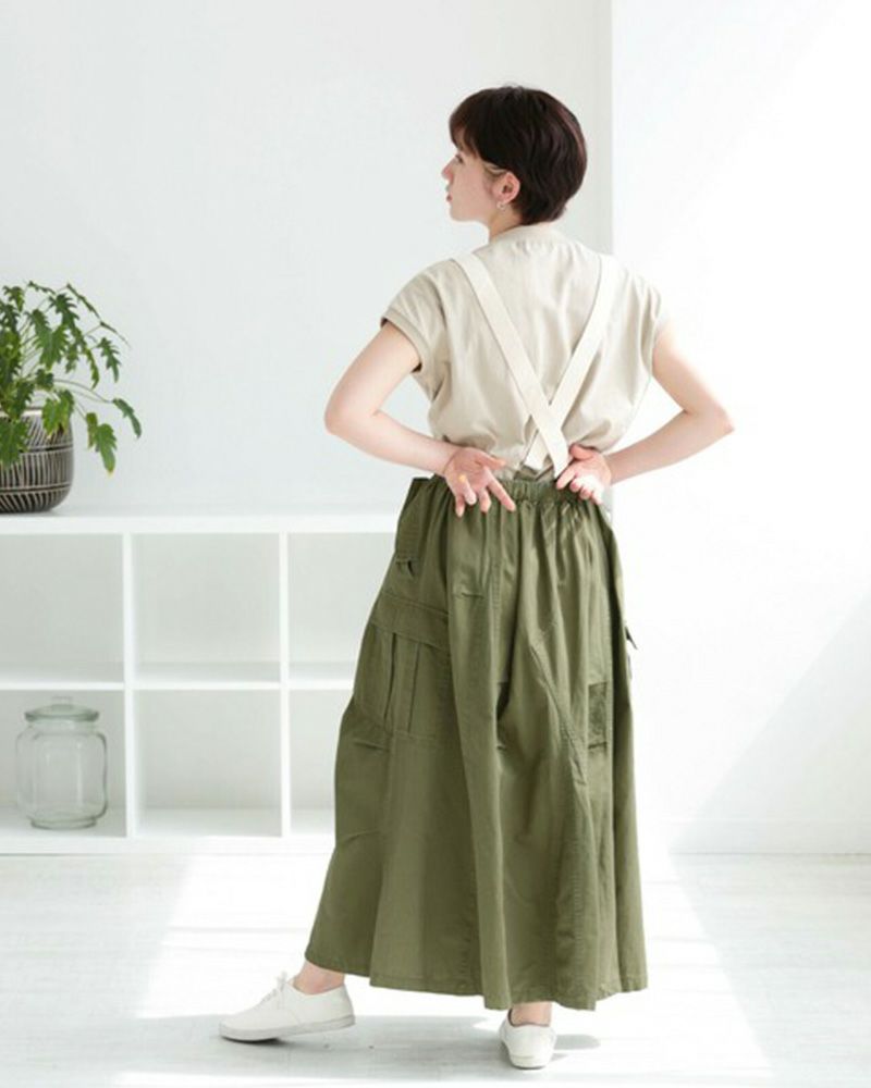 サス付きサーキュラーミリタリースカート レディース ボリュームスカート オールシーズン対応
