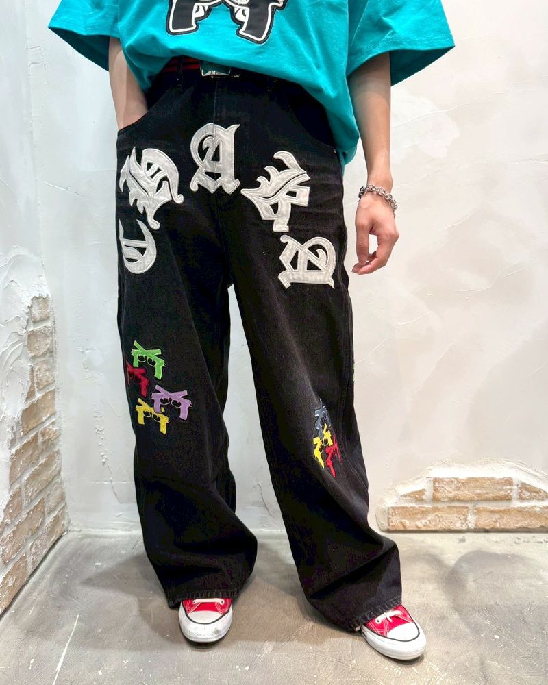 GALFY ガルフィー チャカパッチデニムパンツ ズボン ボトムス 黒
