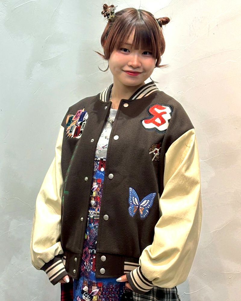 ScoLar スカラー 異素材MIX刺繍スタジャン ＆Vogue限定カラー ブラウン