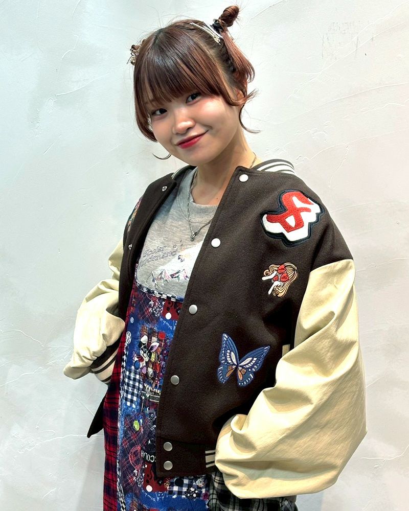 ScoLar スカラー 異素材MIX刺繍スタジャン ＆Vogue限定カラー ブラウン