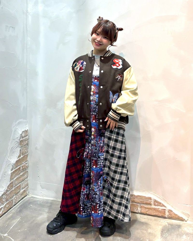 ScoLar スカラー 異素材MIX刺繍スタジャン ＆Vogue限定カラー ブラウン