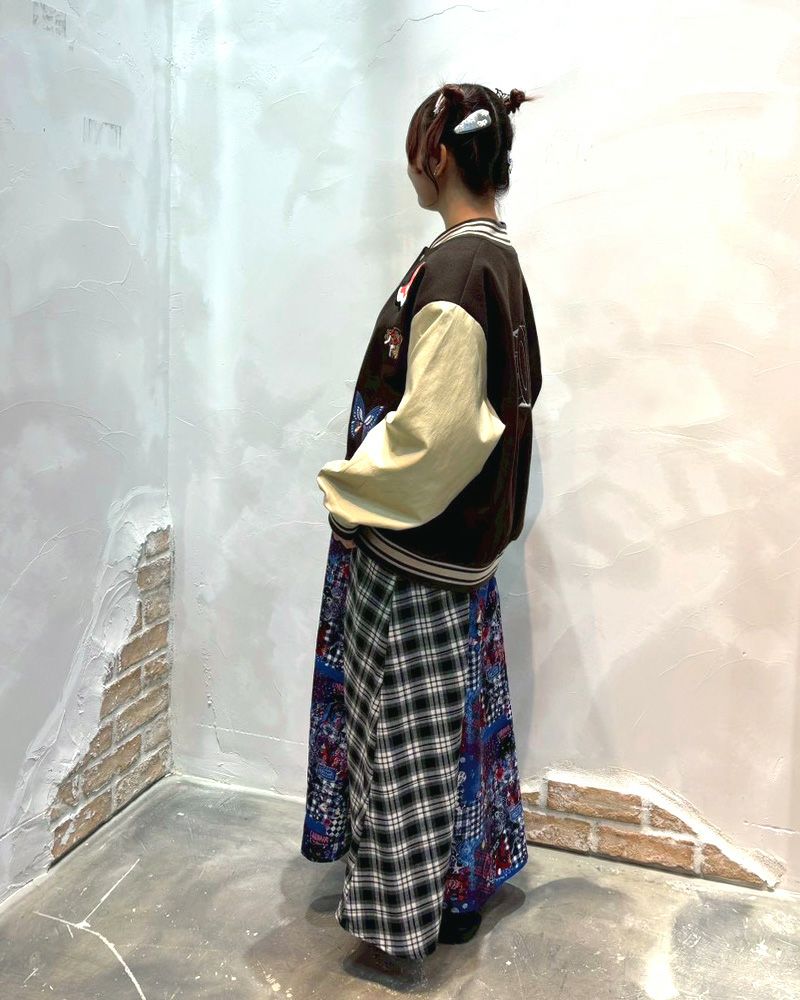 ScoLar スカラー 異素材MIX刺繍スタジャン ＆Vogue限定カラー ブラウン