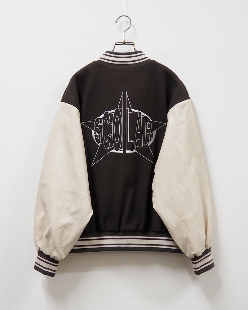 ScoLar スカラー 異素材MIX刺繍スタジャン ＆Vogue限定カラー ブラウン