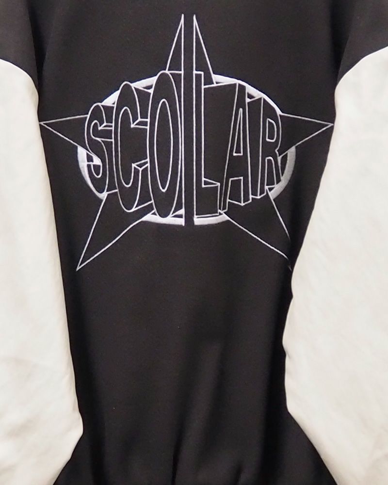 ScoLar スカラー 異素材MIX刺繍スタジャン ＆Vogue限定カラー ブラウン