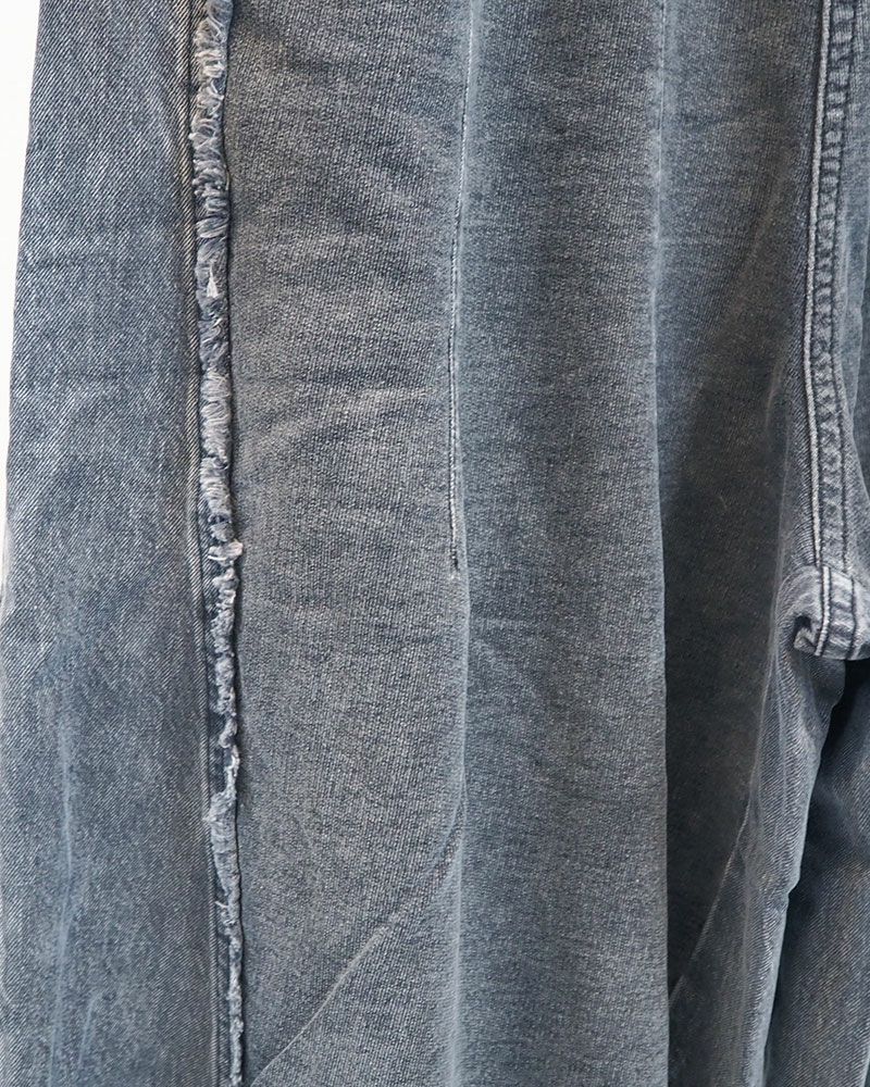 limiless ケミカルデニム裏毛パフパンツ