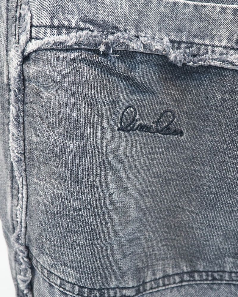 limiless ケミカルデニム裏毛パフパンツ