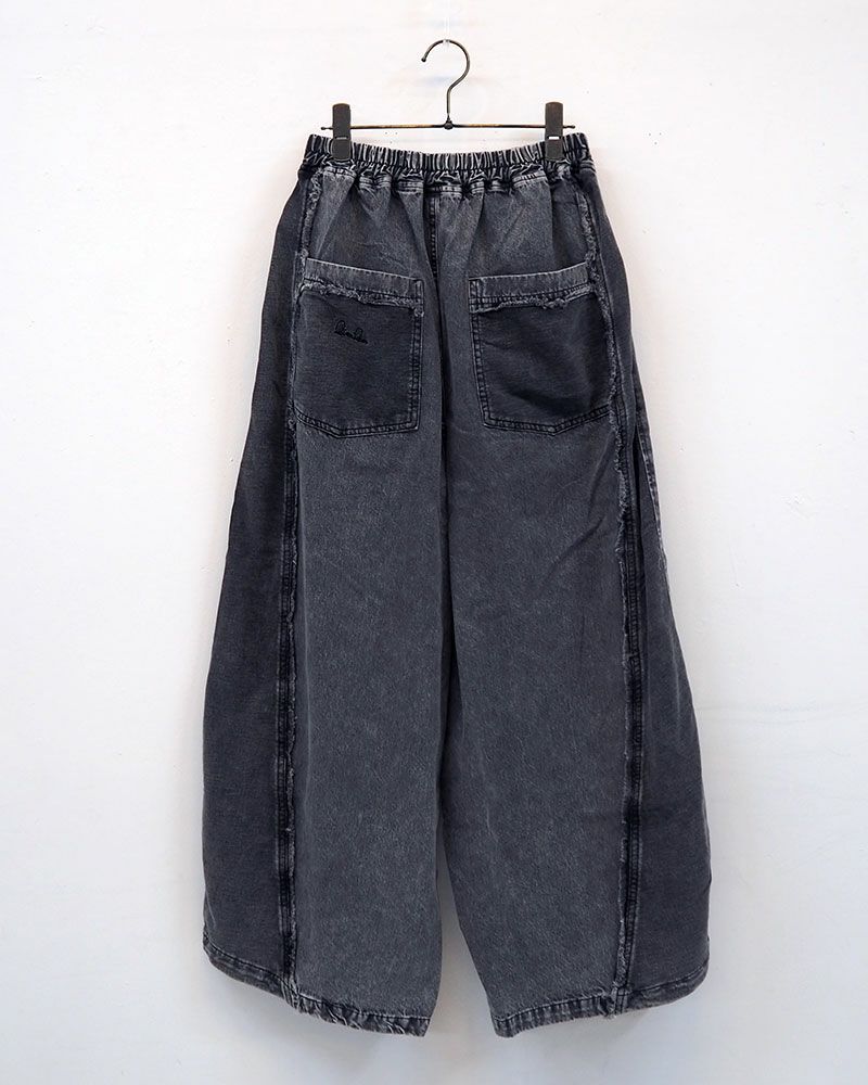 limiless ケミカルデニム裏毛パフパンツ
