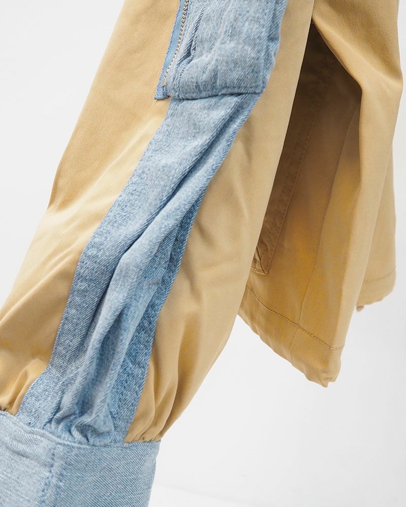 デニム×異素材ドッキングマウンテンパーカー