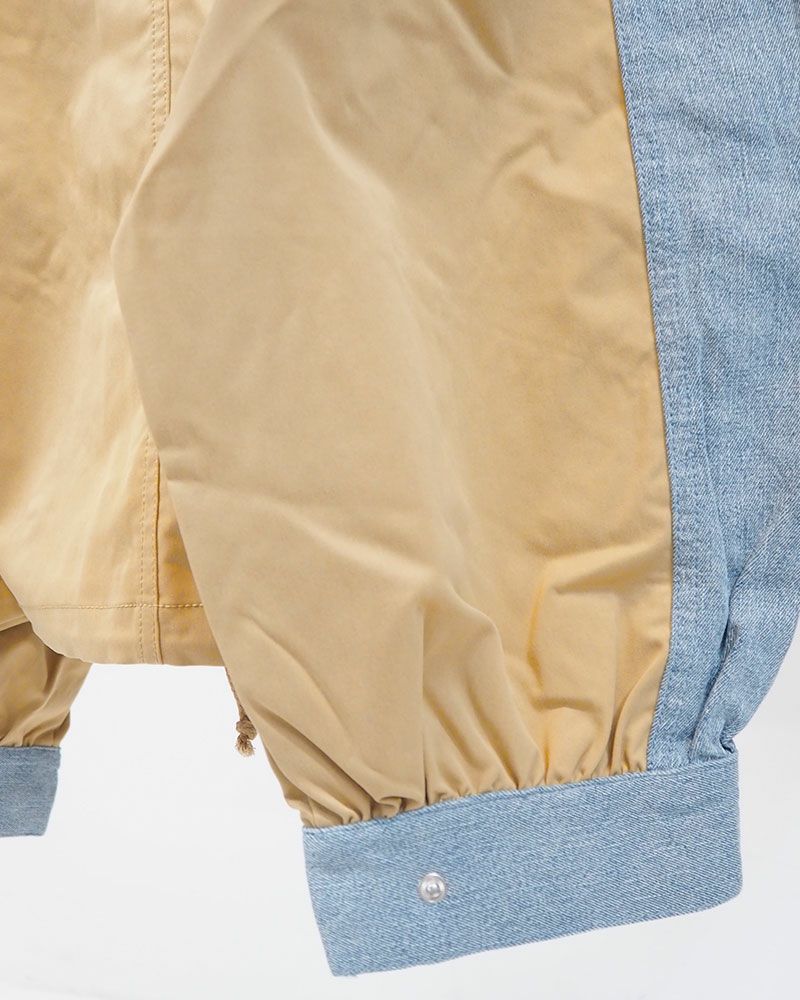 デニム×異素材ドッキングマウンテンパーカー