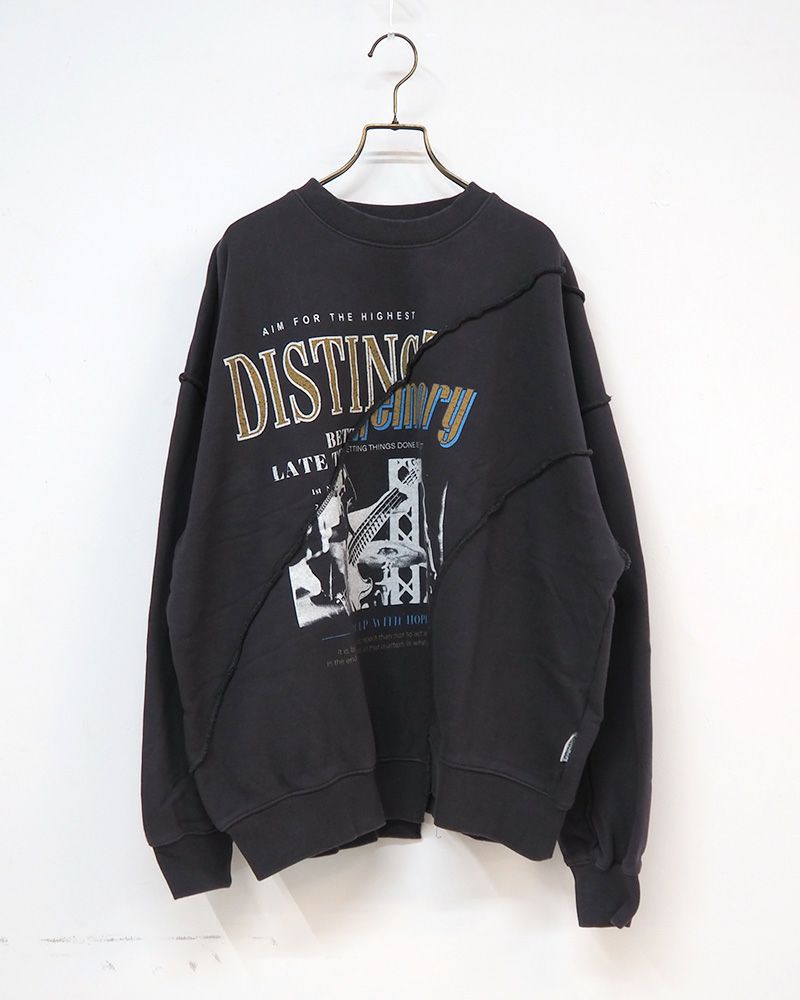 power to the people パワートゥーザピープル リメイクロックトレーナー 古着風 切替デザイン オーバーサイズ ユニセックス スウェット