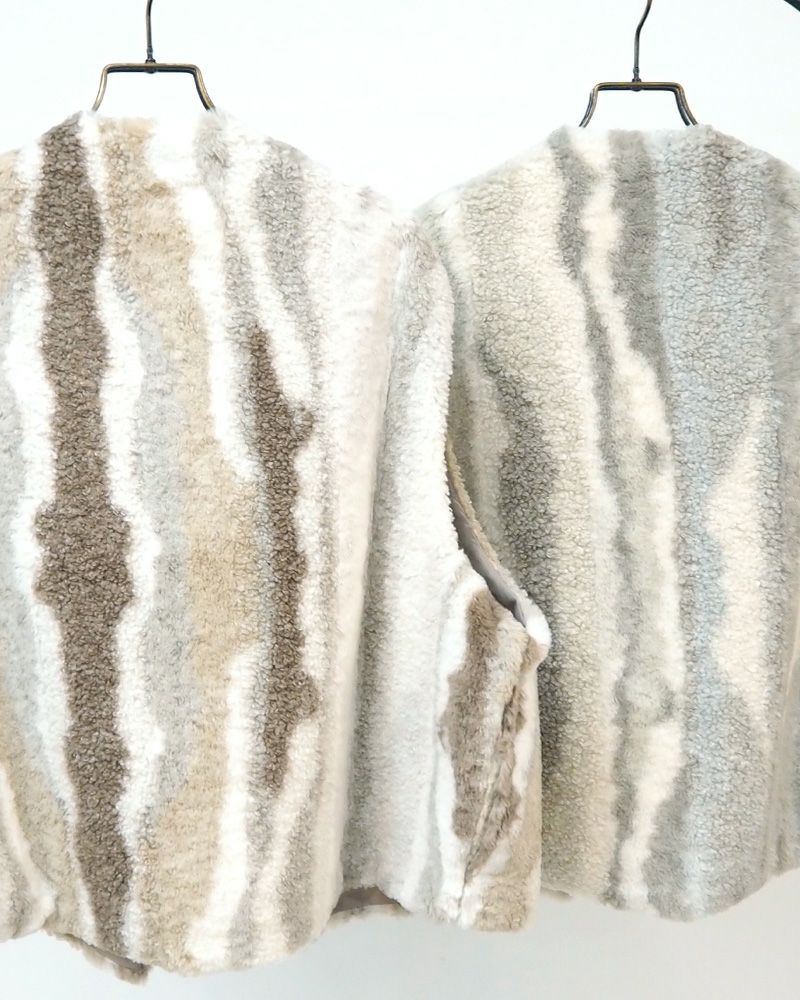 limiless アソート柄ボアベスト