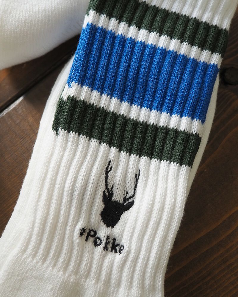 FRUIT OF THE LOOM フルーツオブザルーム × Pokke ポッケ コラボソックス 3足セット 刺繍入り ロゴデザイン