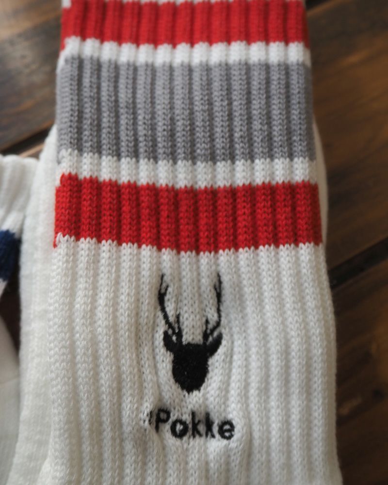 FRUIT OF THE LOOM フルーツオブザルーム × Pokke ポッケ コラボソックス 3足セット 刺繍入り ロゴデザイン