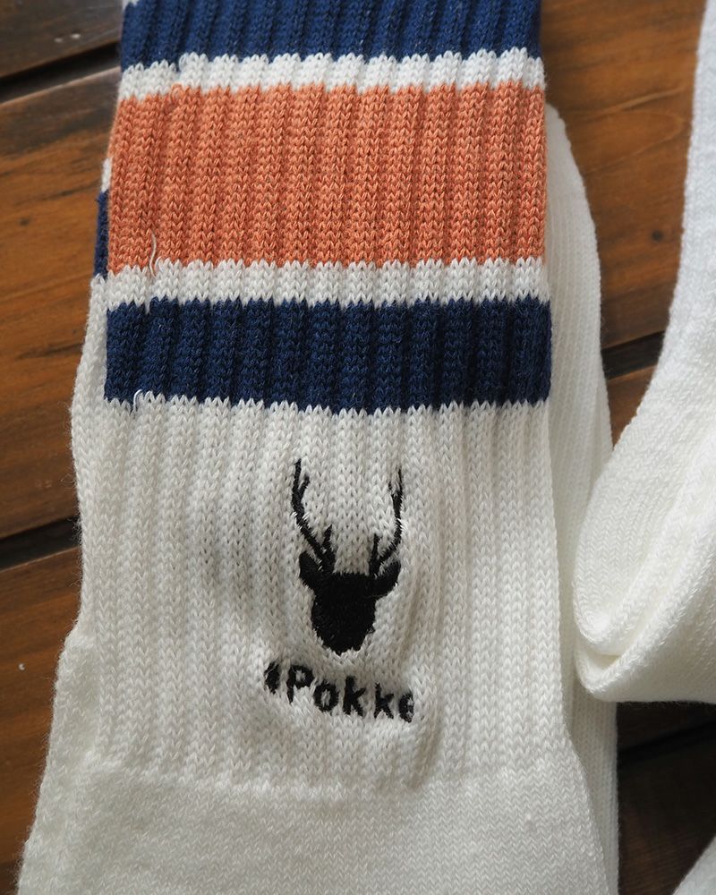 FRUIT OF THE LOOM フルーツオブザルーム × Pokke ポッケ コラボソックス 3足セット 刺繍入り ロゴデザイン