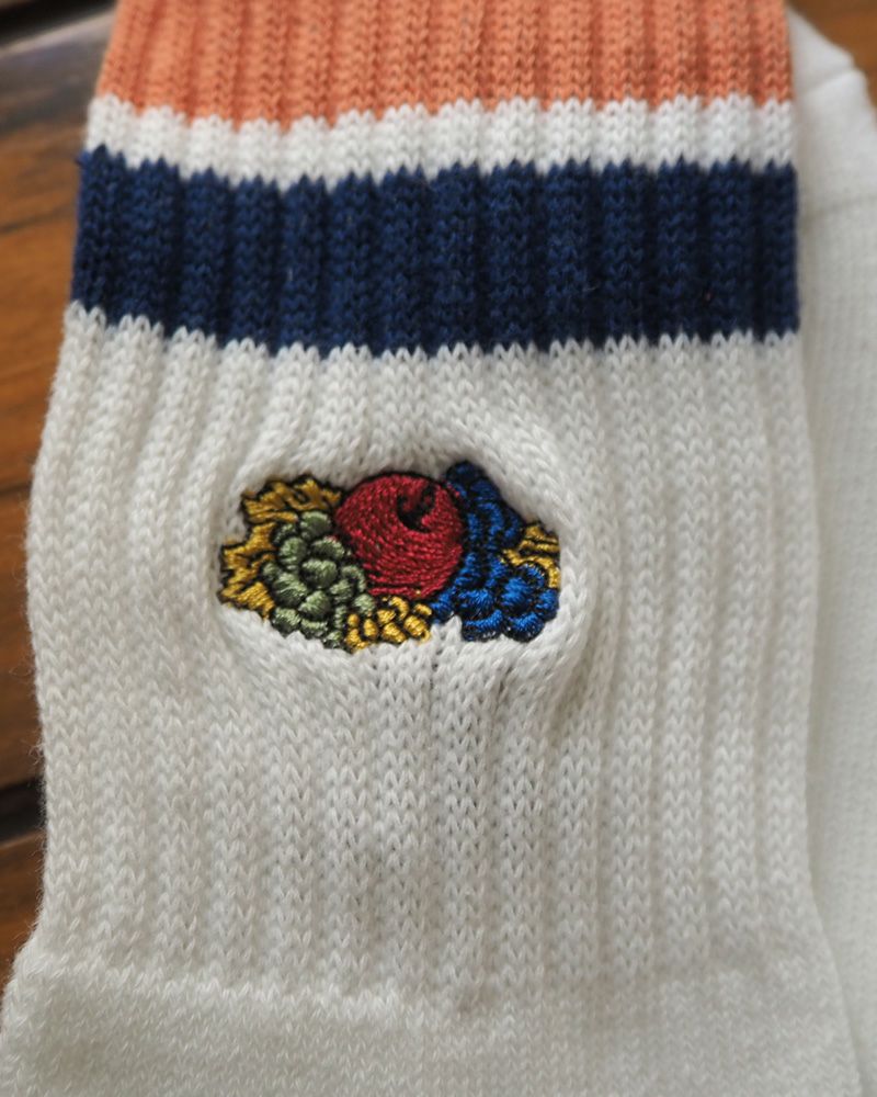 FRUIT OF THE LOOM フルーツオブザルーム × Pokke ポッケ コラボソックス 3足セット 刺繍入り ロゴデザイン