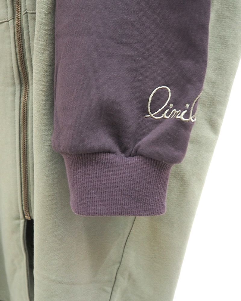 limiless 裏毛配色フーディーカーデ