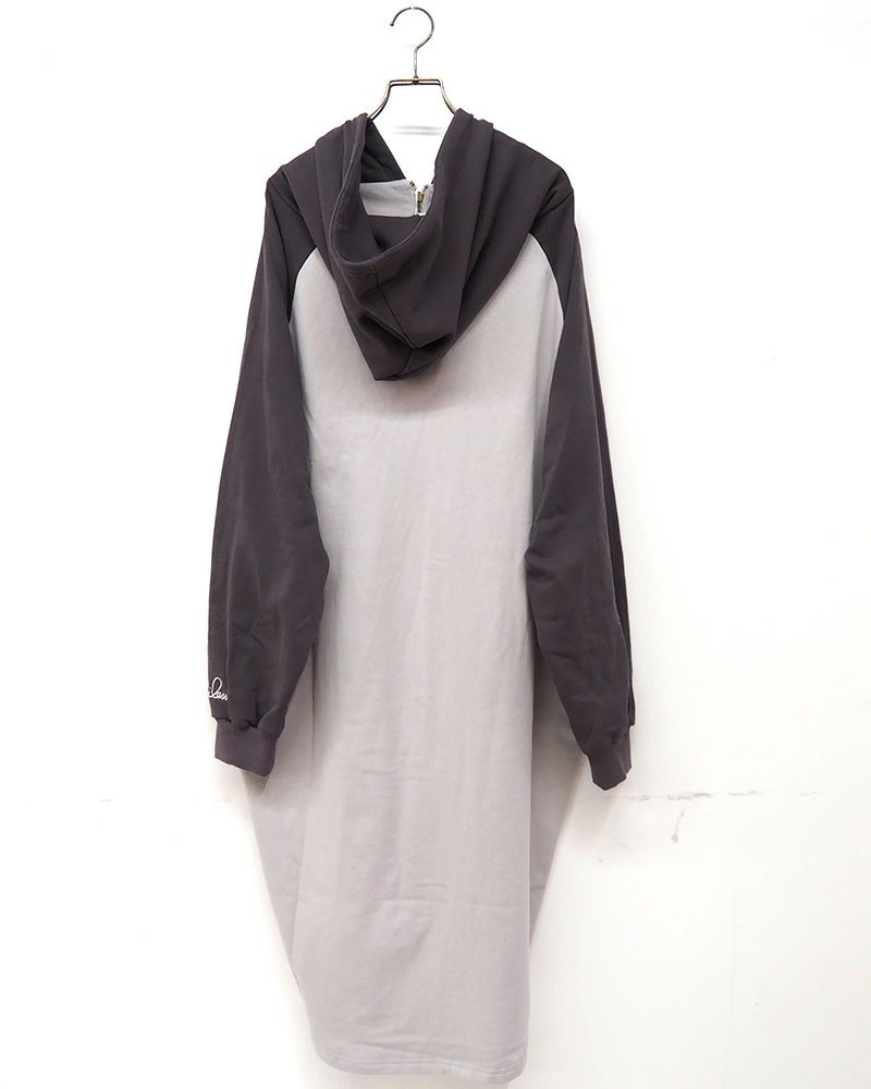 limiless 裏毛配色フーディーカーデ