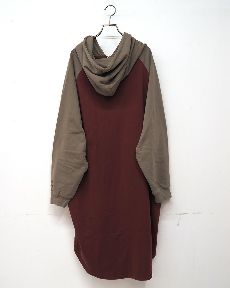 limiless 裏毛配色フーディーカーデ