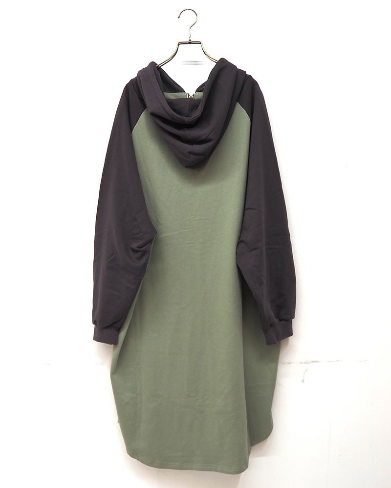 limiless 裏毛配色フーディーカーデ