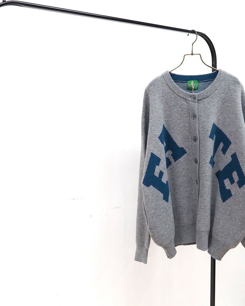 8Laboratory WフェイスジャガードニットBIGロゴカーディガン