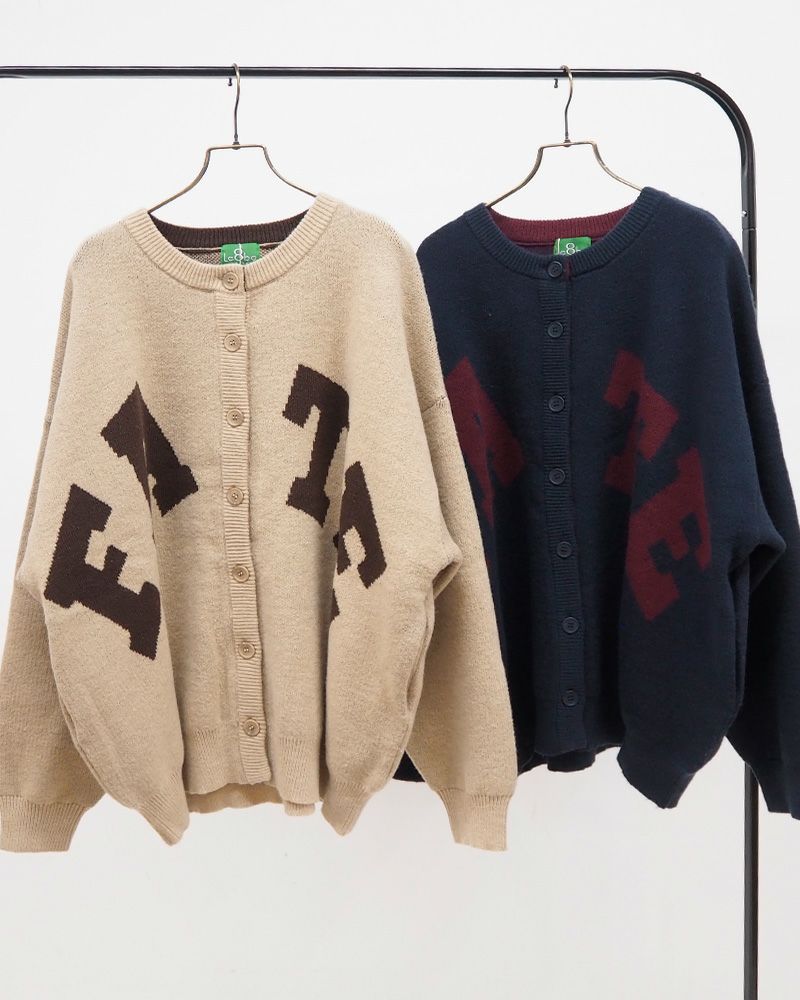 8Laboratory WフェイスジャガードニットBIGロゴカーディガン