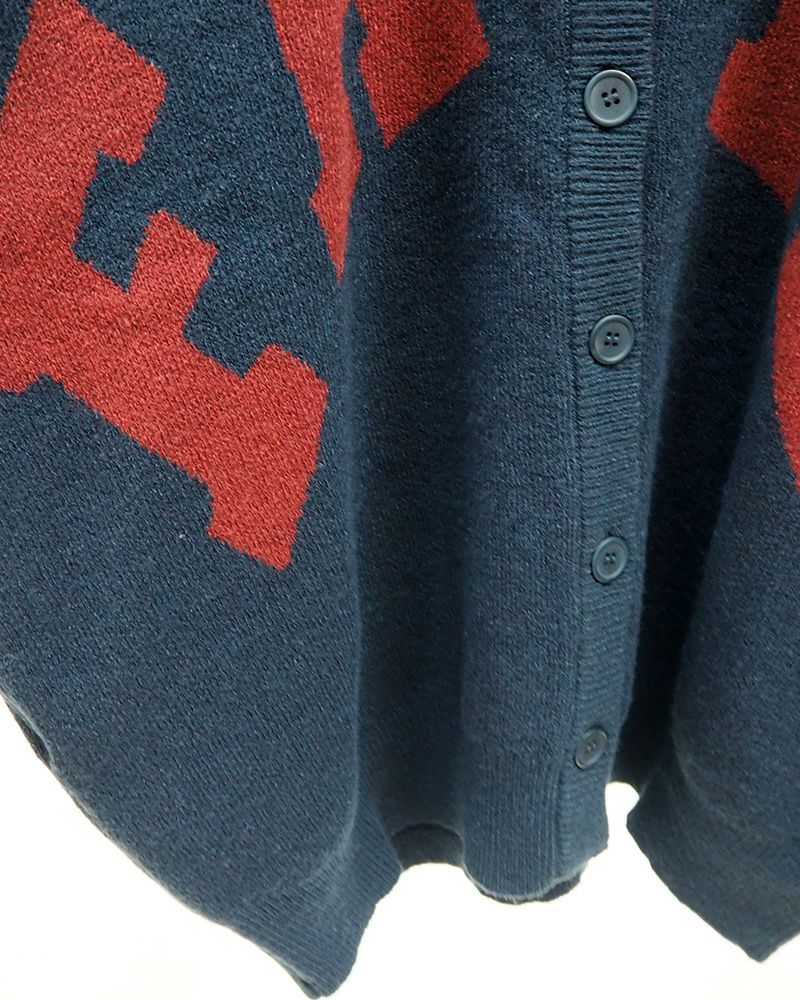 8Laboratory WフェイスジャガードニットBIGロゴカーディガン