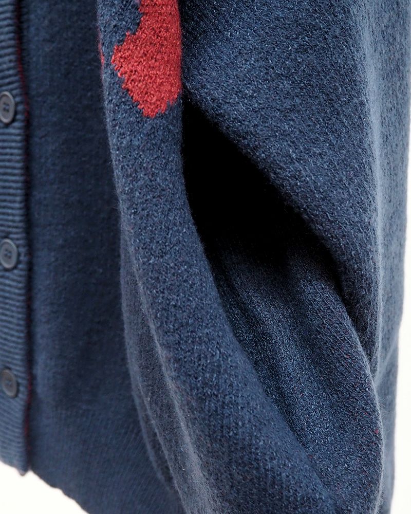 8Laboratory WフェイスジャガードニットBIGロゴカーディガン