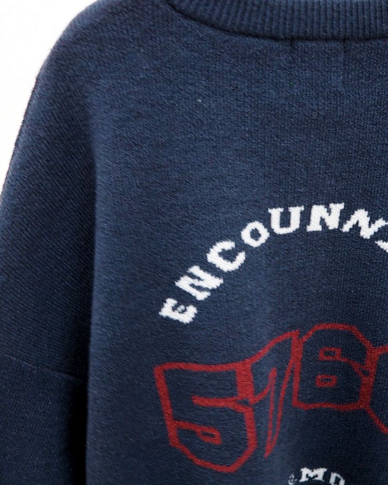 8Laboratory WフェイスジャガードニットBIGロゴカーディガン