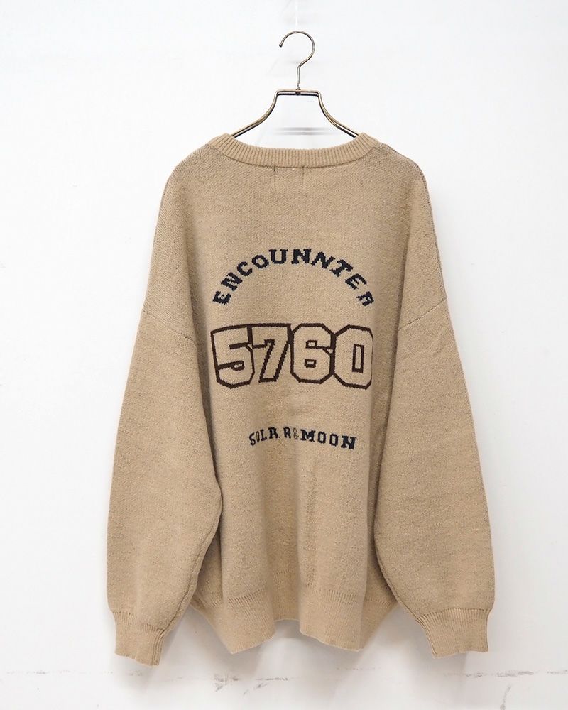 8Laboratory WフェイスジャガードニットBIGロゴカーディガン