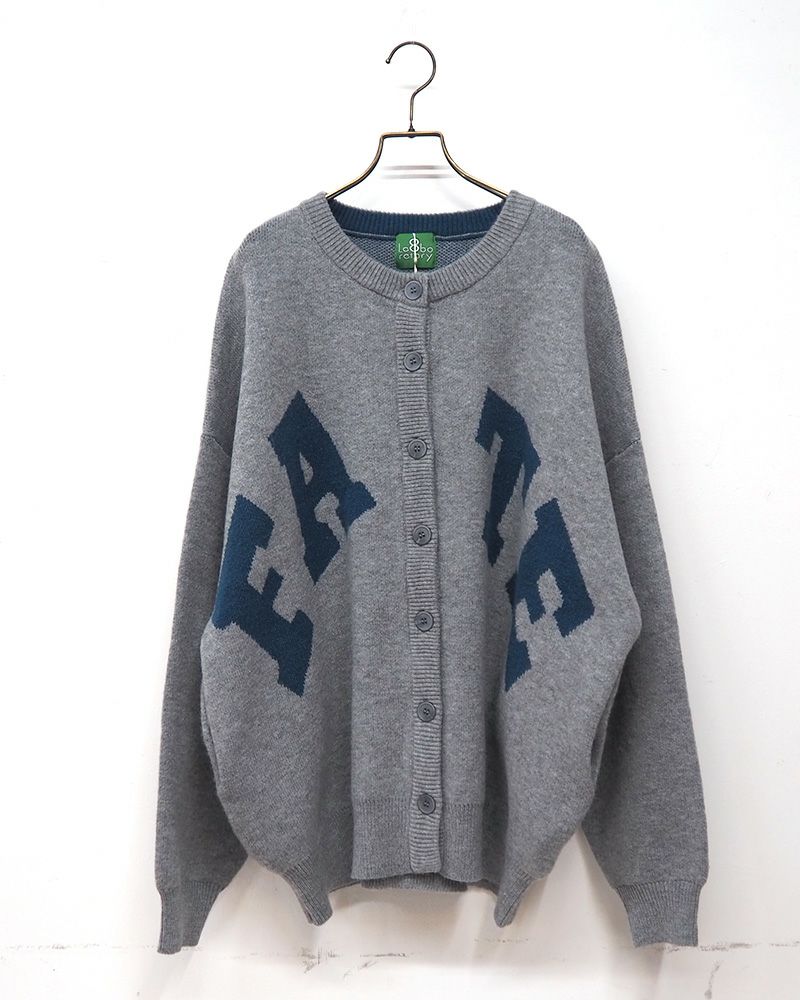 8Laboratory WフェイスジャガードニットBIGロゴカーディガン