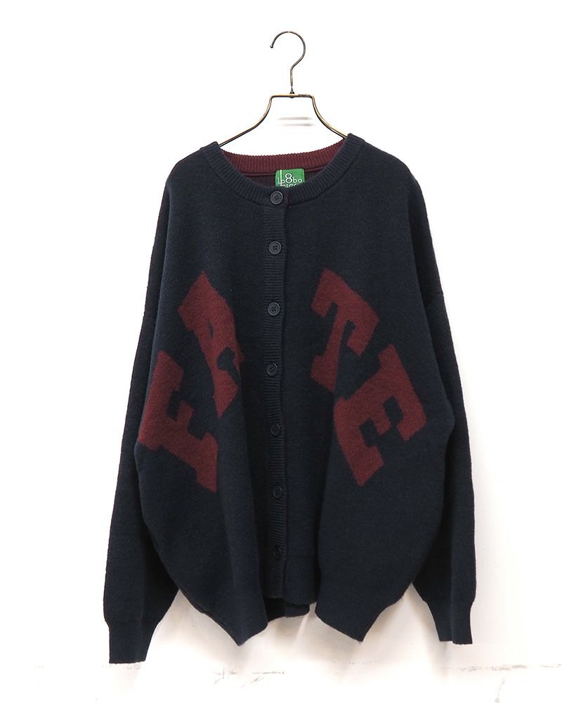 8Laboratory WフェイスジャガードニットBIGロゴカーディガン
