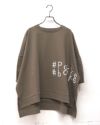 #Pokke ポッケ 裏毛スクエアプルオーバー 七分袖 ビッグロゴ ゆったりシルエット レディース メンズ兼用 秋コーデ