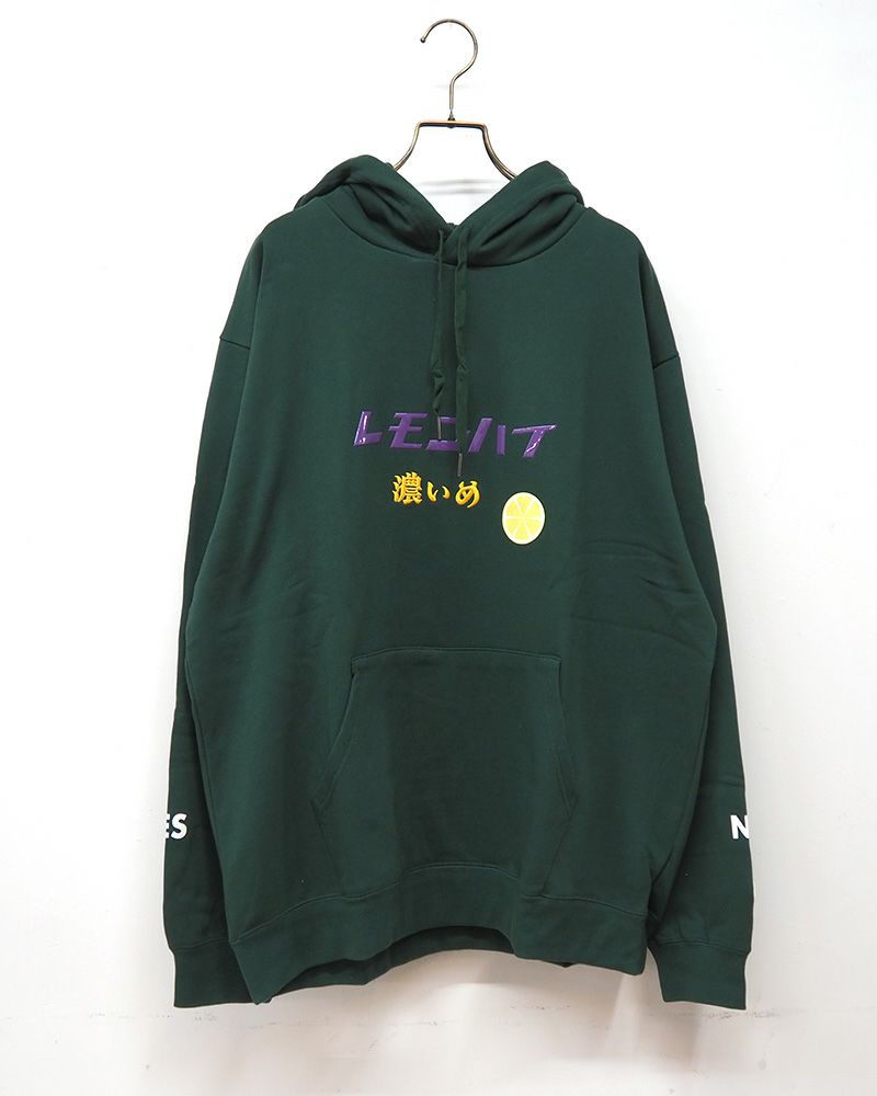 YOIDORE ヨイドレ レモンチューハイモチーフ パーカー PVCロゴプリント ユニセックス ルーズシルエット フーディー