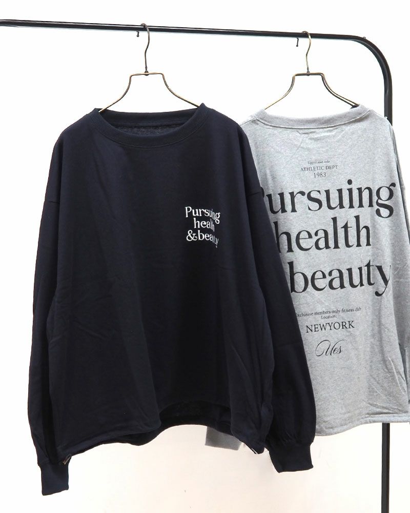 limiless リミレス 天竺スポーティーロンT 英字プリント ユニセックス ロングTシャツ ドロスト付き 綿100％ ゆったりシルエット