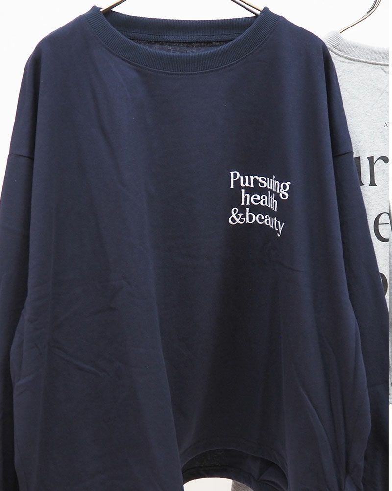 limiless リミレス 天竺スポーティーロンT 英字プリント ユニセックス ロングTシャツ ドロスト付き 綿100％ ゆったりシルエット