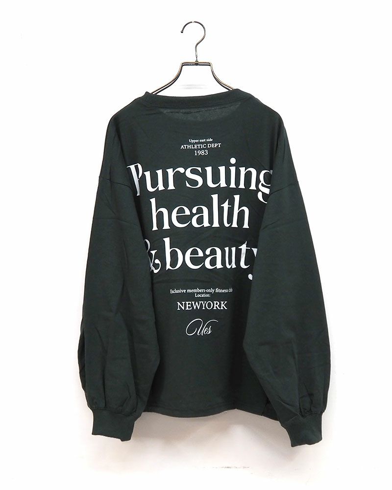 limiless リミレス 天竺スポーティーロンT 英字プリント ユニセックス ロングTシャツ ドロスト付き 綿100％ ゆったりシルエット