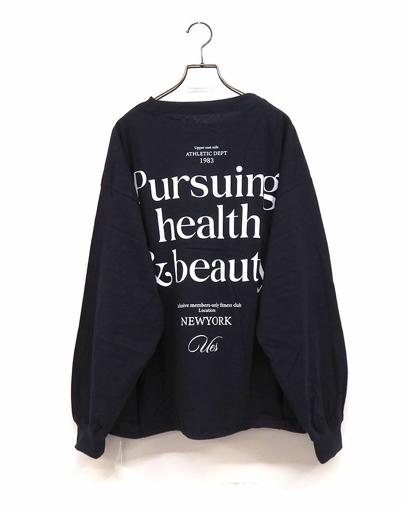 limiless リミレス 天竺スポーティーロンT 英字プリント ユニセックス ロングTシャツ ドロスト付き 綿100％ ゆったりシルエット