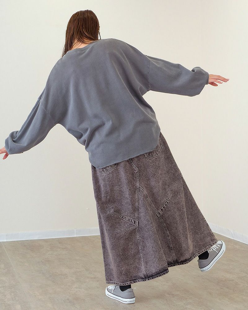 3Dスカート Reef レディース ロングスカート カラーオーバーダイ ウエストゴム 大人カジュアル 人気アイテム