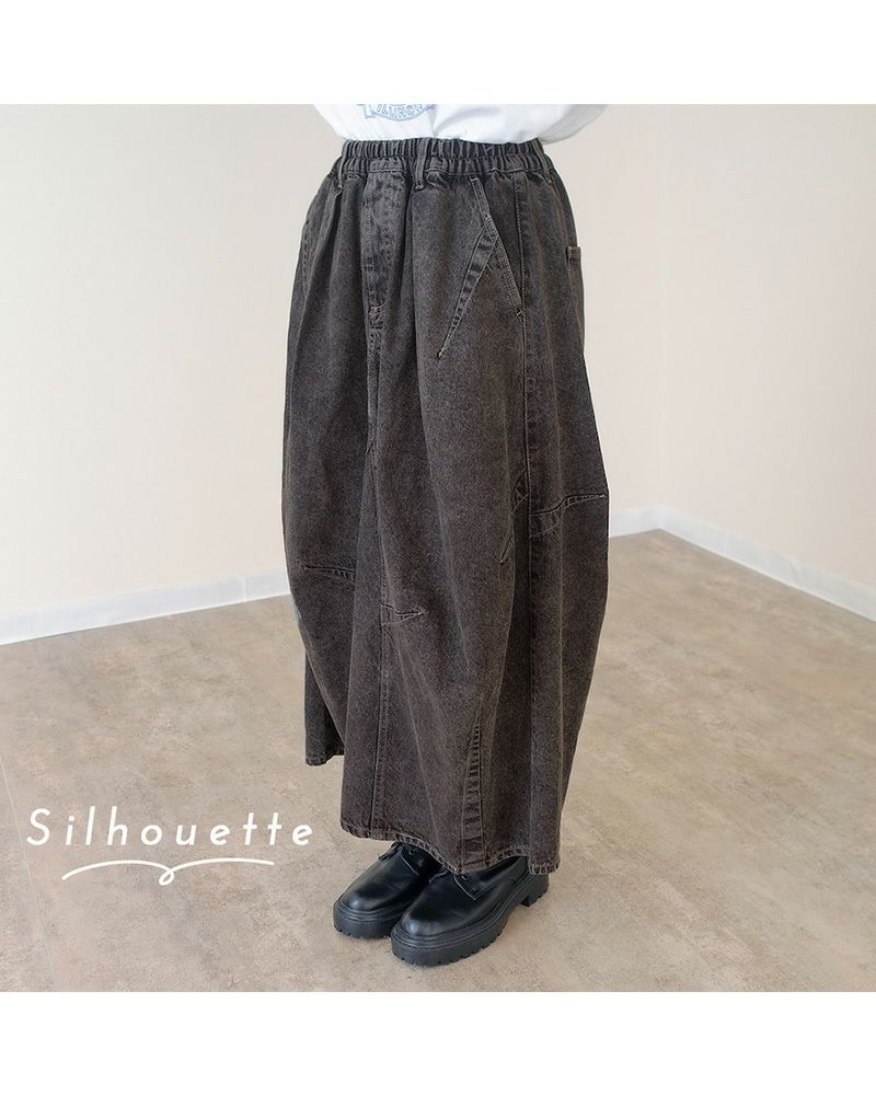 3Dスカート Reef レディース ロングスカート カラーオーバーダイ ウエストゴム 大人カジュアル 人気アイテム